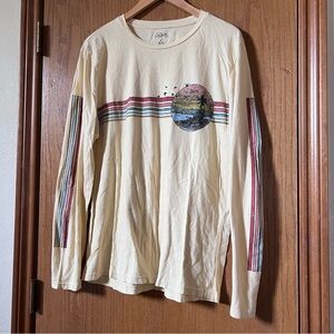 CITY STREETS Yellow Long Sleeve Shirt with Striped Design Men’s Medium